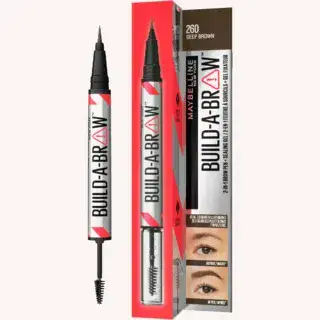 M A Y B E L L I N E <br> BUILD A BROW עפרון גבות 260 DEEP BROWN